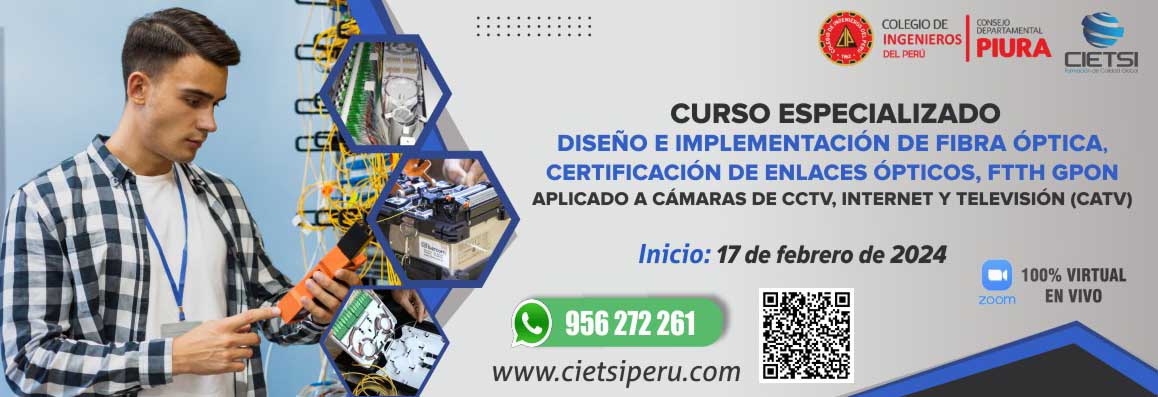 curso especializado dise  o e implementaciOn de fibra Optica  certificaciOn de enlaces Opticos  ftth gpon 2024